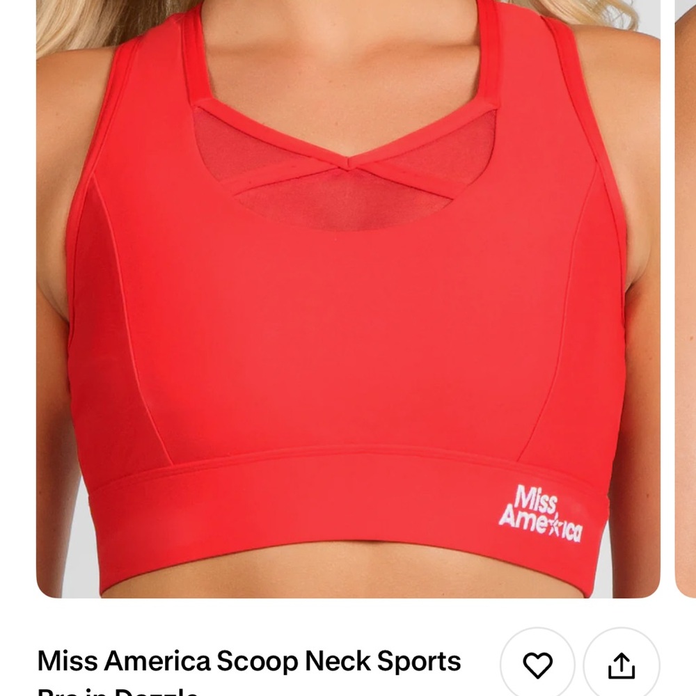 Miss America Vibrant Red Sports Bra